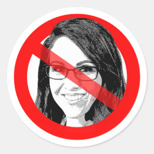 Sticker Rond Anti Lauren Boebert Traversé Par Face