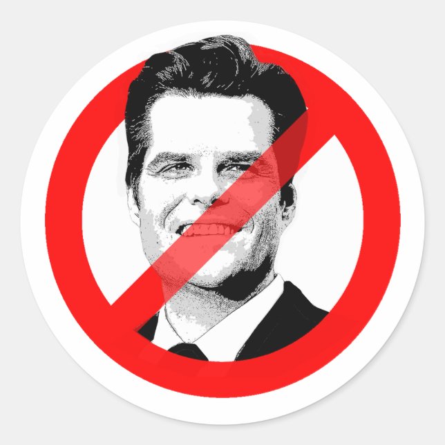 Sticker Rond Anti Matt Gaetz (Devant)