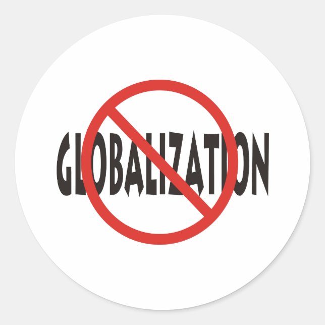 Sticker Rond Anti-mondialisation (Devant)