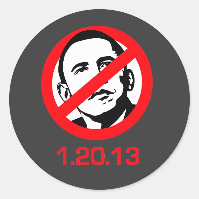 Sticker Rond Anti-Obama - 1.20.13 (Devant)