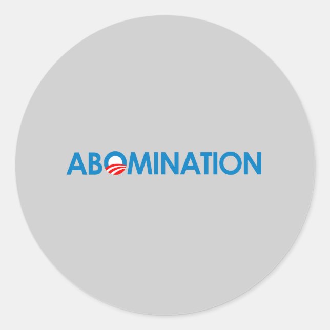 Sticker Rond Anti-Obama - Abomination (Devant)