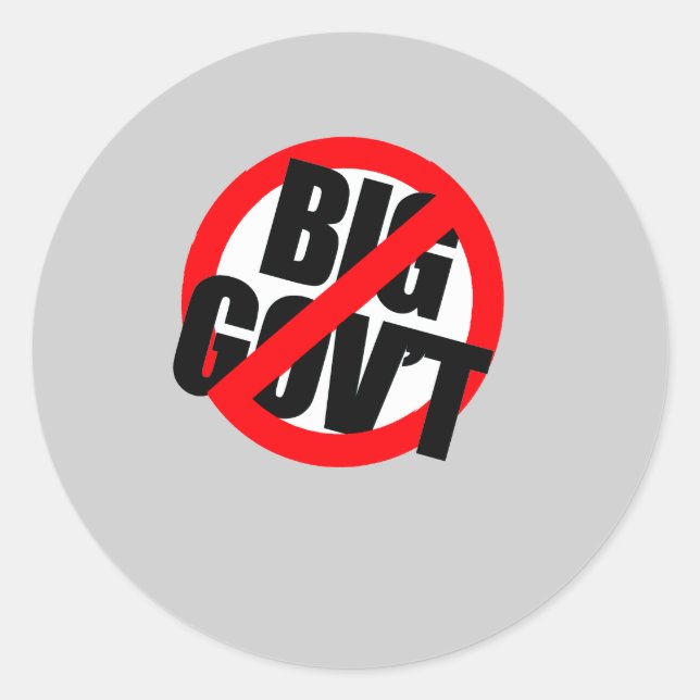 Sticker Rond Anti-Obama - Anti-Big Government (Devant)