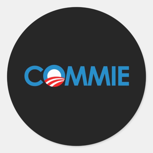 Sticker Rond Anti-Obama - Commie (Devant)