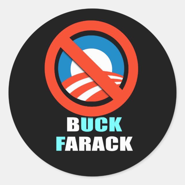 Sticker Rond Anti-Obama - farack de mâle (Devant)