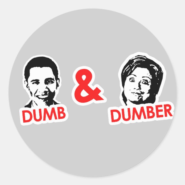 Sticker Rond Anti-Obama - idiot et idiot (Devant)