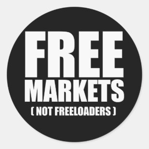 Sticker Rond Anti-Obama - Les marchés libres et non les freeloa