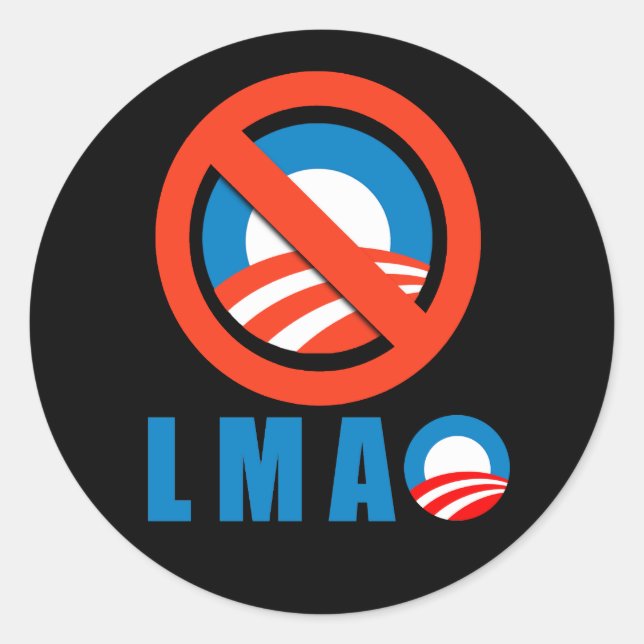 Sticker Rond Anti-Obama - LMAO (Devant)