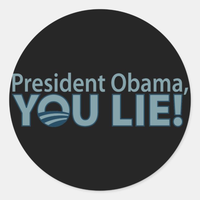 Sticker Rond Anti-Obama, Mensonge ! (Devant)