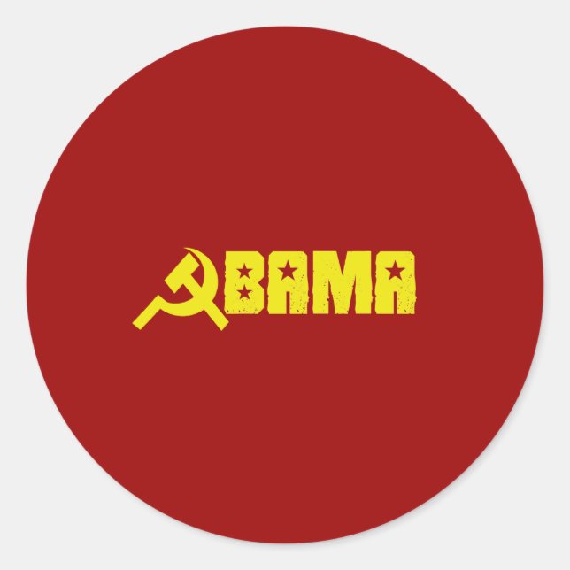 Sticker Rond Anti-Obama - Obama est un communiste (Devant)