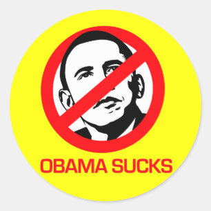 Sticker Rond Anti-Obama - Obama suce