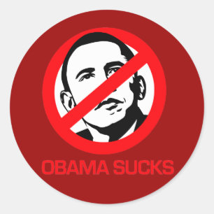 Sticker Rond Anti-Obama - Obama sucks
