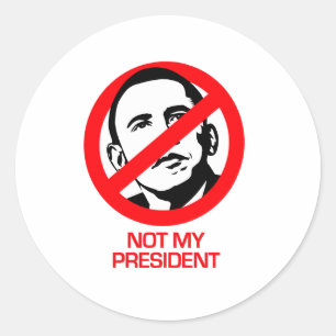 Sticker Rond Anti-Obama - Pas mon président