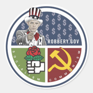 Sticker Rond Anti Obama - ROBBERY.GOV