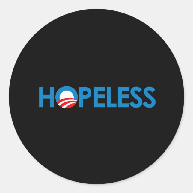 Sticker Rond Anti-Obama - SANS ESPOIR (Devant)