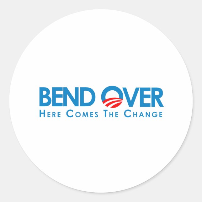 Sticker Rond Anti-Obama - Un virage pour le changement (Devant)