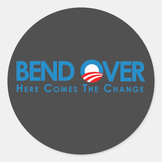 Sticker Rond Anti-Obama - Un virage pour le changement (Devant)