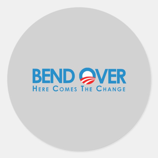 Sticker Rond Anti-Obama - Un virage pour le changement (Devant)