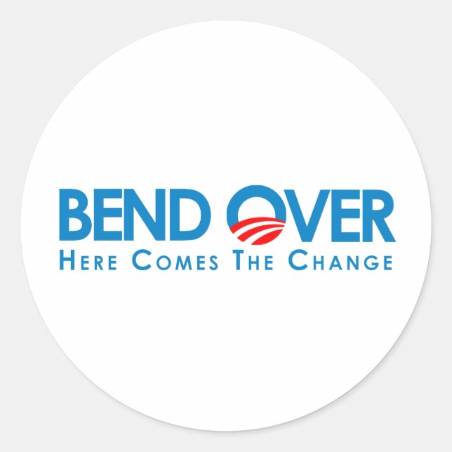 Sticker Rond Anti-Obama - Un virage pour le changement (Devant)