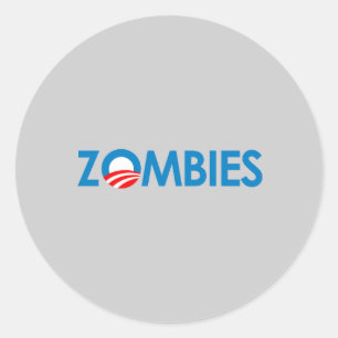 Sticker Rond Anti-Obama - Zombies