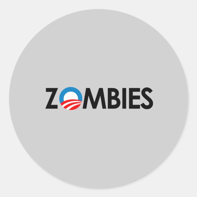 Sticker Rond Anti-Obama - Zombies noir (Devant)