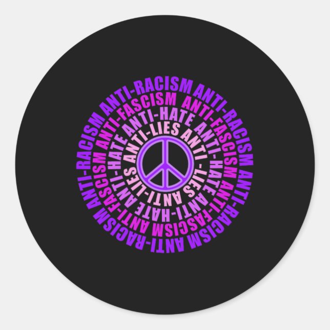 Sticker Rond Anti-Racisme Le Fascisme C'Est La Haine Résister A (Devant)