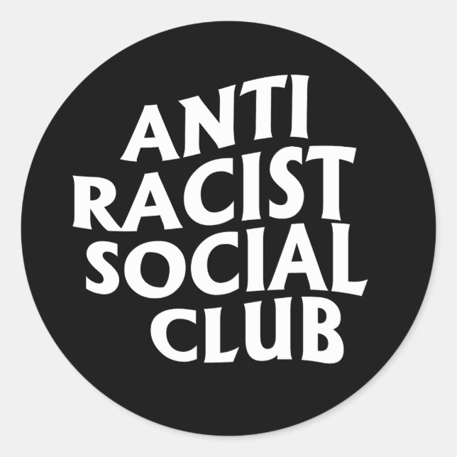 Sticker rond Anti-Racist Club Classic (Devant)