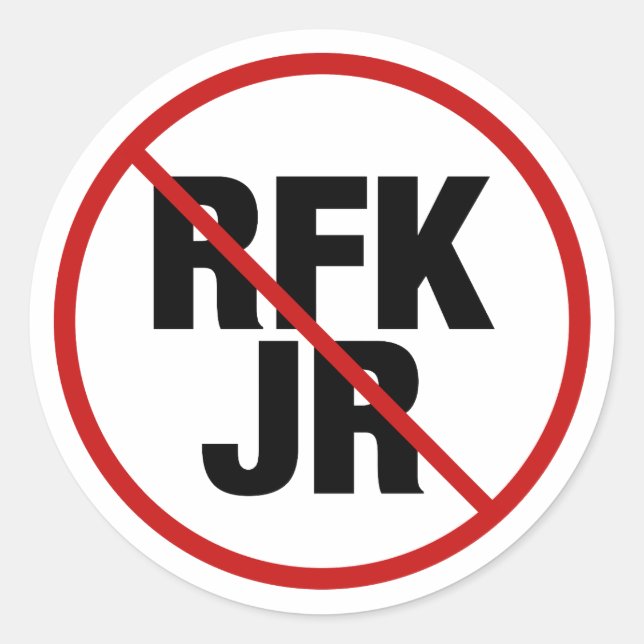 Sticker Rond Anti RFK Jr. Robert F. Kennedy Politique (Devant)