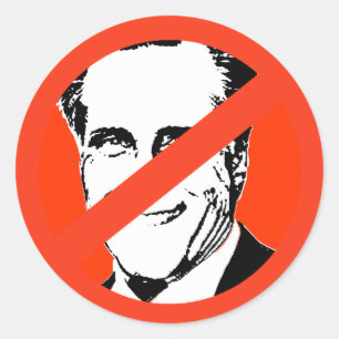 STICKER ROND ANTI-ROMNEY