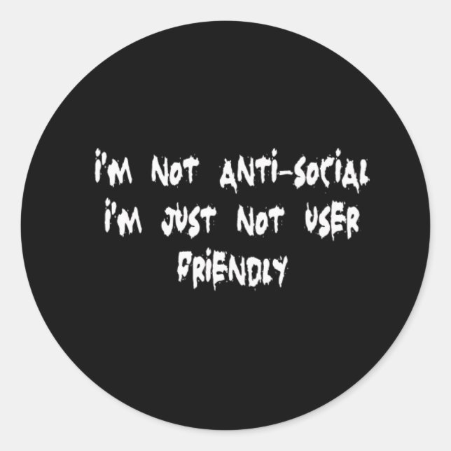 Sticker Rond Anti-social (Devant)