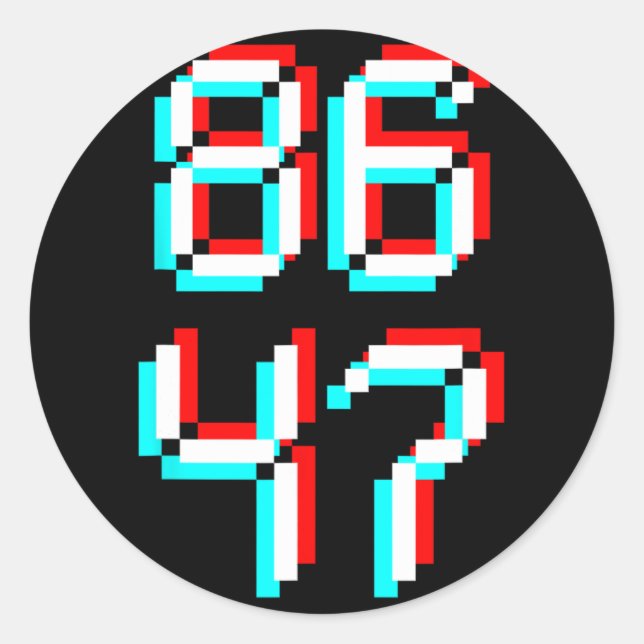 Sticker Rond Anti Trump 8647 86 47 Impeach 47 Anti-Trump Presid (Devant)