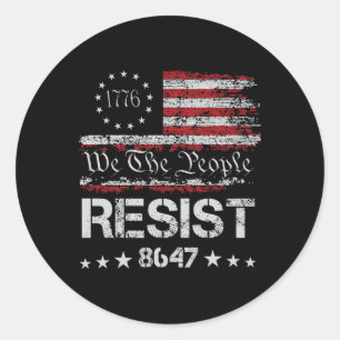 Sticker Rond Anti Trump 8647 Résiste à l'échec Trump Impeach 47