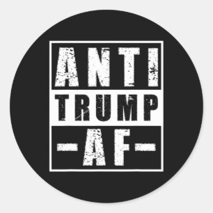 Sticker Rond Anti Trump Af Shirt Bold Libéral Humour Politique