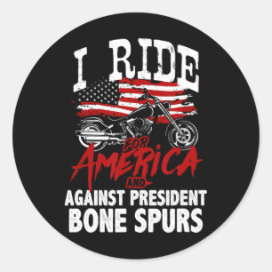 Sticker Rond Anti Trump Biker Résiste Contre la Saillie Osseuse