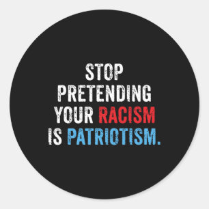 Sticker Rond Anti Trump Co-Uni-adultes Anti-racisme