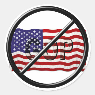 Sticker Rond Anti Trump, drapeau fasciste américain anti-GOP