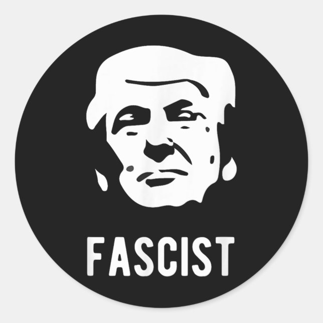 Sticker Rond Anti-Trump fasciste (Devant)