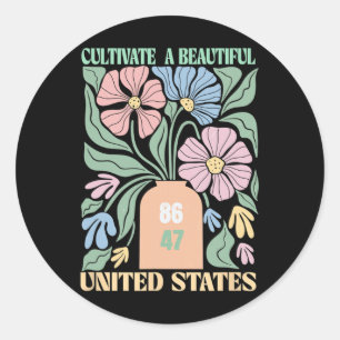Sticker Rond Anti Trump Floral Boho 86 47 Cultivez De Beau