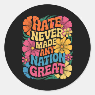 Sticker Rond Anti Trump Floral Démocrate Président Libéral