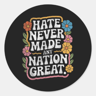 Sticker Rond Anti Trump Floral Democratique Président libéral