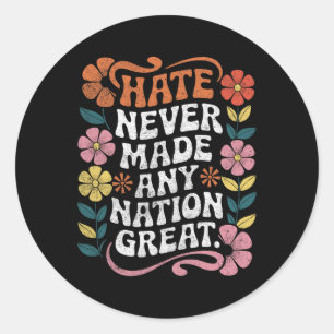 Sticker Rond Anti Trump Floral Democratique Président libéral 1