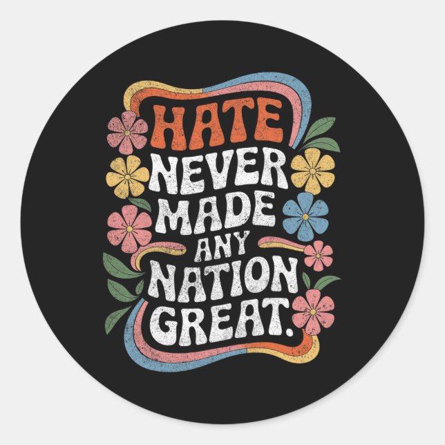 Sticker Rond Anti Trump Floral Democratique Président libéral 3 (Devant)