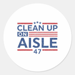 Sticker Rond Anti Trump Impeach 47 Trump 47e Président Drapeau 