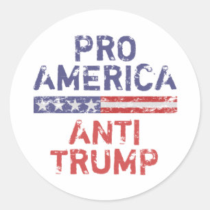 Sticker Rond Anti-Trump pro-américain