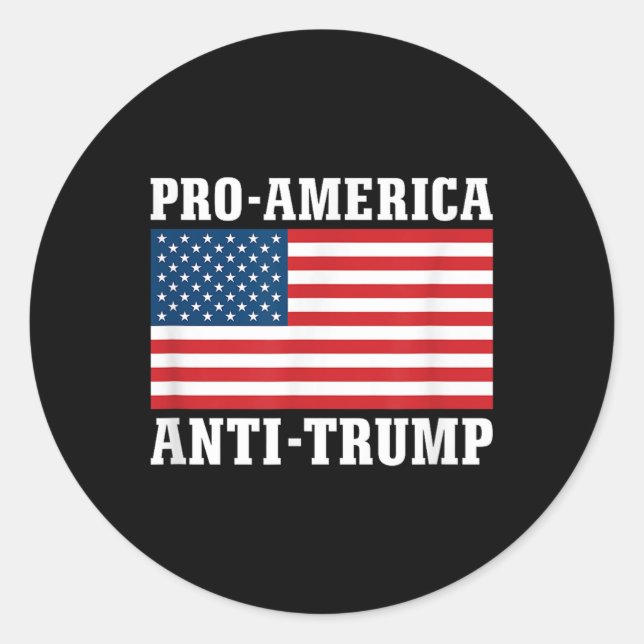 Sticker Rond Anti-Trump pro-américain (Devant)