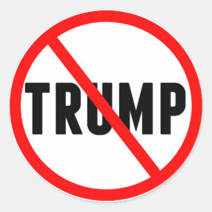 Sticker Rond Anti Trump Simple Red Circle X Politique