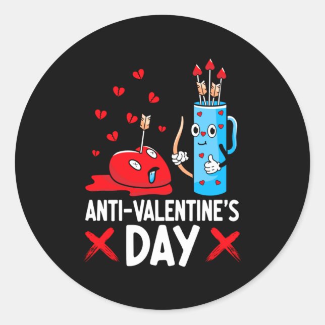Sticker Rond Anti Valentines Day Valentines Day Arrows Single  (Devant)