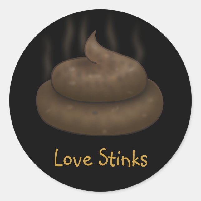 Sticker Rond Anti-Valentines : L'amour n'est qu'un tas de conne (Devant)