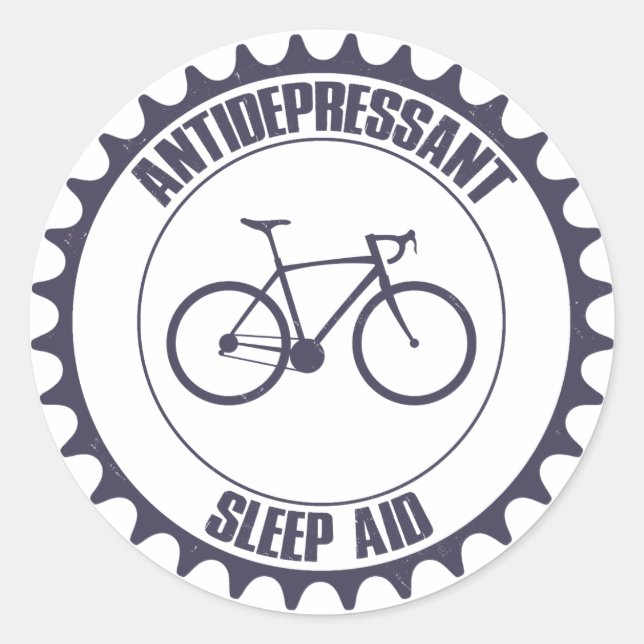 Sticker Rond Antidépresseur à vélo, Sleep Aid (Devant)
