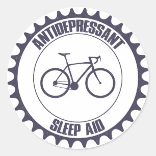 Sticker Rond Antidépresseur à vélo, Sleep Aid