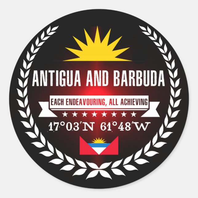 Sticker Rond Antigua-et-Barbuda (Devant)